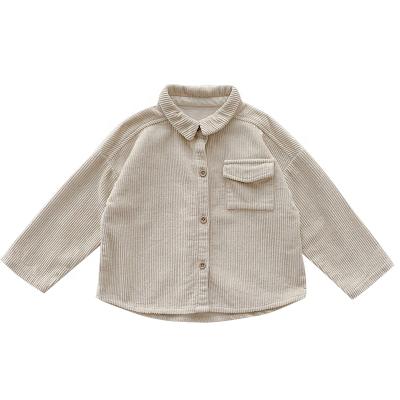 China 5596 Anti-pilling Long Sleeve T-shirt / Baby Boy Clothes Corduroy Shirt for sale