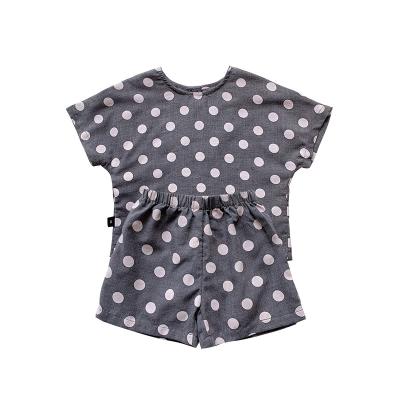 China H5033 Comortable/ Hot Selling Summer Kids Clothing Set Including T-shirt + Dot Shorts for sale