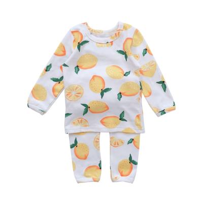 China 95% cotton 3427 factory direct sale cute simple cartoon pajamas single suit for girls for sale