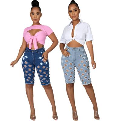 China A860 New Collections Breathable Hollow Out Fashionable Women's Pants And Trousers Plus Size Sexy Bodycon Woman Jeans Pants And Waist Jeans for sale