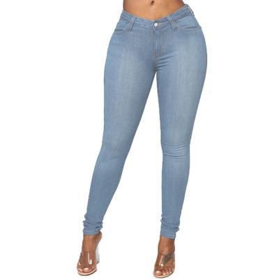 China Custom JN01 2021 breathable plus size pants and jeans luxury skinny women's breathable jeans for sale