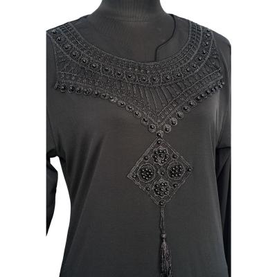 China Viable Wholesale Black Women's Lace Abaya Long Abaya Dress for sale