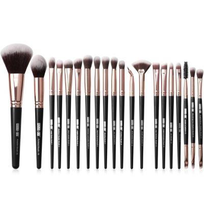 China Professional Wholesale Natural Soft Hair 20 Pcs Base Fan Black Eye Powder Brush Makeup Luxury Set Brush For Body Custom for sale