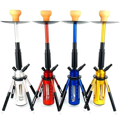 China 2021 new large aluminum alloy glass shisha zinc alloy hookah for sale