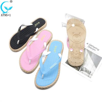 China New Arrival Customized Women's Ladies PVC Plastic Girls Beach Slippers Summer chappal 2020 Anti-slippery Flip Flops for sale