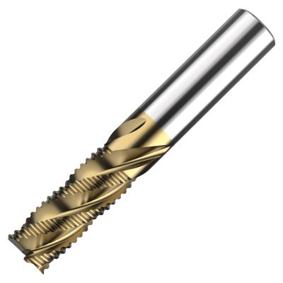 China Micro grit carbide hrc55/60 4 flutes roughing end mill cutting tools for sale