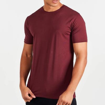 China 95% Sustainable High Quality Cotton 5% Elastane Tee Plain Basic Empty Mens Slim Stretch Fit T-Shirt for sale