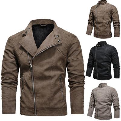 China New Waterproof Customized Men's PU Leather Jacket Large Size Bomber Jacket Customized Motorcycle Jacket S-3XL for sale