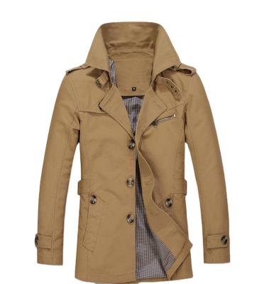 China Hot Selling 100% Cotton Waterproof Washed Men's Casual Coat Trench Coat Jacket for sale