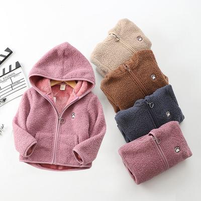 China Hot Kids Autumn Winter Long Sleeve Thick Toddler Fleece Jacket Girls Hooded Sweater Girls Jackets Wholesale Viable Baby Boy for sale