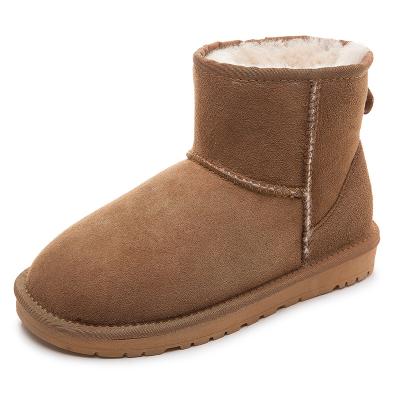 China Round Classics Snow Sheepskin Mid Winter Boots Calf Leather Sheepskin Fur Mid Australia Genuine Striped Outdoor Warm For Women Pink Fashion for sale