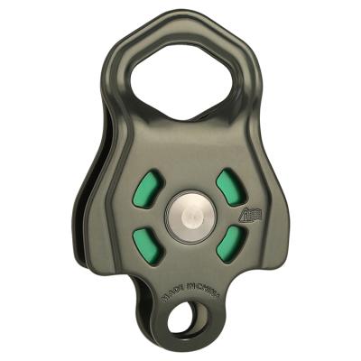 China Climbing And Other Sports 7075 Aluminum Single Large Rescue Traversing Lifting Climbing Pulley With Ball Bearing for sale