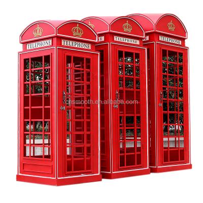 China Wedding/Banquet/Hotel Wedding Decoration Support OEM Iron Metal London Pink Material London Phone Booth For Indoor Exit Door for sale