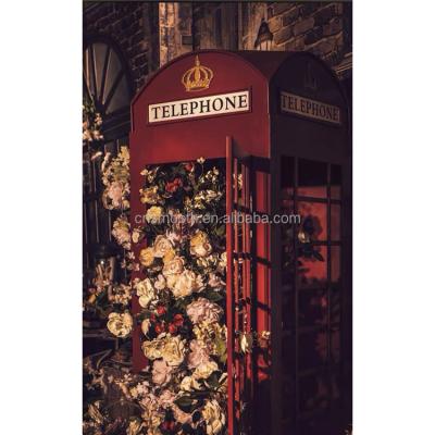 China Hot Wedding / Banquet / Hotel Sale Professional Customized Traditional London Antique Red Metal Telephone Booth For Sale for sale