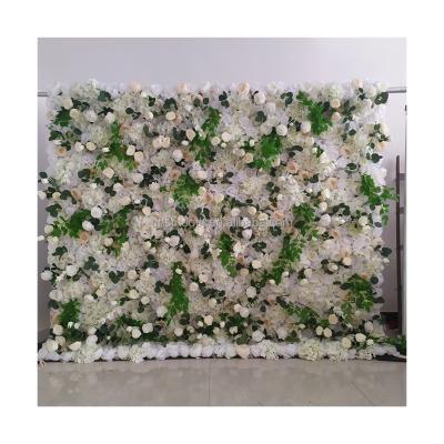 China Wedding Party Event Decoration Artificial Flower Plant Hanging Events Display Decorative White Blush Silk Flower Wall Backdrop for sale