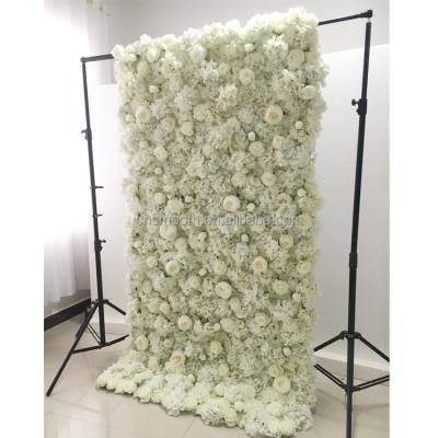 China Banquet Wedding Occasion Decoration Wrap Flower Wall Backdrop Atificial Flower Panel For Sale for sale