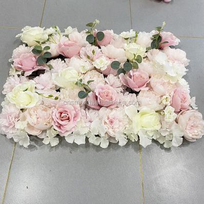 China Easy Decorative Wedding Flower Wall Panel Decor Flores Artificiales Silk Wall Background for sale