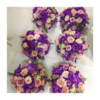 China New Design Wedding Bouquet Easy Decorative Purple Flower Bridal Flowers Wedding Arrangement Silk Flowers For Wedding for sale