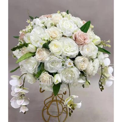 China Easy Wdding Decorative White Rose Artificial Flower Ball Centerpieces for Wedding Decoration for sale