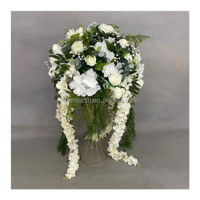 China White Flower Table Centerpiece Decoration Artificial Flower Easy Decorative Wedding Ball For Wedding for sale