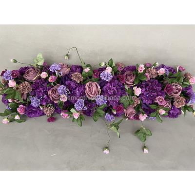 China Easy Decorative Cheap Purple Flower Table Runner Artificial Silk Wedding Flowers For Wedding for sale