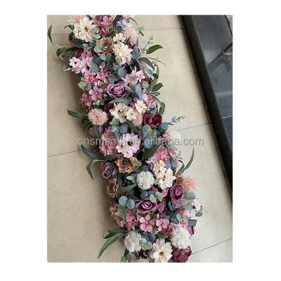 China Banquet Wedding Events Artificial Flower Runner Silk Flower Ball Layout Centerpiece for sale