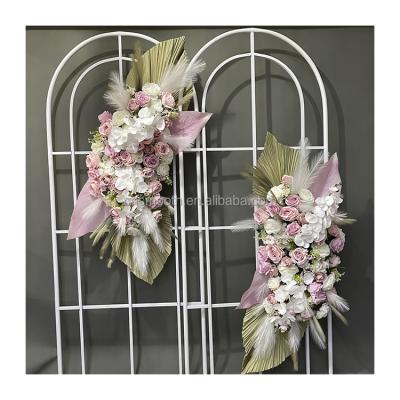 China Silk Wedding Flores Artificial Rose Pink Arch Flower Panels for Home Decor for sale