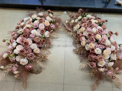 China Wholesale Price Decorative Easy Rose And Hydrangea Flower Wall Artificial Panels Arch Flowers For Wedding for sale