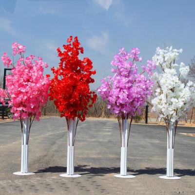 China Outdoor Artificial Decorative Wedding Cherry Blossom Tree Metal Iron Frame Flower Stand Large Cherry Blossom Tree Decoration for sale