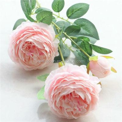 China Banquet Real Flower Wholesale Silk Peony Touch Artificial Flower Head Wedding Decoration for sale