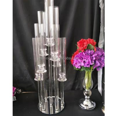 China Crystal Candle Holders Weddings Pillar Pillar Home Decoration 10am Candelabras Wedding Centerpieces Acrylic Candlestick Party Elegant Party for sale