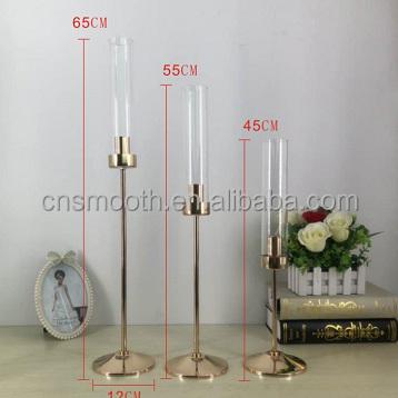 China Wedding Event Party Wedding Party Metal Candle Holder Small Decorative Silver Gold Candlestick for sale