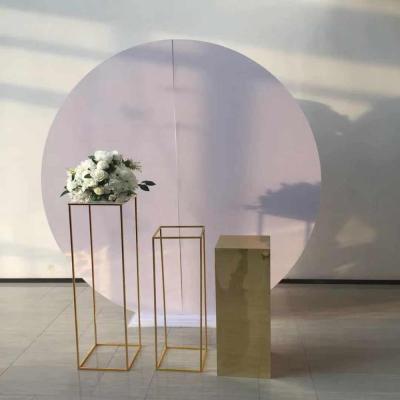 China Unique Romantic Free Shipping 2m Series Wedding Wall Decoration White Donut Stand Acrylic Wedding Backdrop for sale