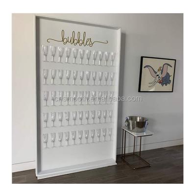 China Wedding Customized Champagne Wall Wedding Acrylic Display Wall Champagne Wall Rack for sale