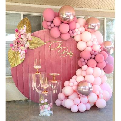 China Wedding Acrylic Rose Velvet Backdrop Round Circle Balloon Flower Stand For Sale for sale