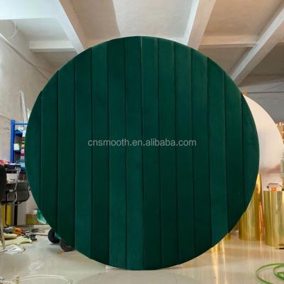 China Acrylic Round Dark Green Velvet Circle Wall Acrylic Wedding Backdrop For Sale for sale