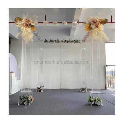 China Durable Wedding Decoration Square Mandaps Clear Transparent Acrylic Backdrops for sale