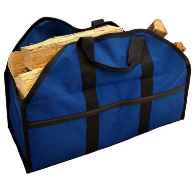 China Simple Modern Firewood Log Tote Bag Indoor Fireplace Holders Vintage Double Layer Carry Bag With Handles for sale