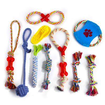 China 2021 Viable manufacturer wholesale custom oem logo chew tpr rope set bite resistance dog pet toys set for sale