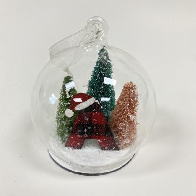 China 2022 Best Selling Popular Christmas Gift Europe Christmas Tree Letter A With Glass Cover Dustproof Christmas Ornament Home Decoration Ornament for sale