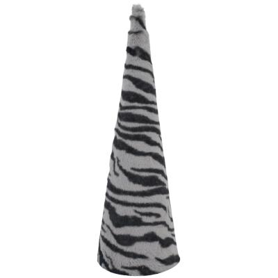 China Black and white leopard print of 18 inch Christmas tree thick paper cone style home hot plush plush factory direct sale festival decoration for sale