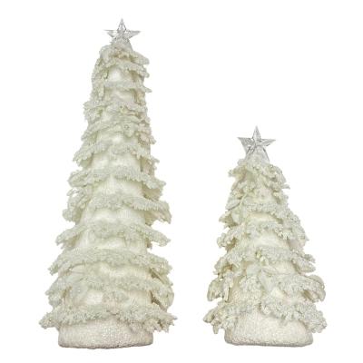 China China Supplier Wholesale Home Festival Decoration Foam Snowflake White Christmas Cone Tree With Stars Artwork 12