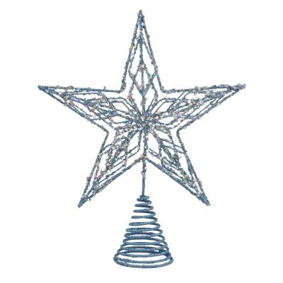 China 2022 European Hot Selling Iron On Classic 12 Inch Three Dimensional Blue Christmas Tree Top Star Snowflake Sequins for sale