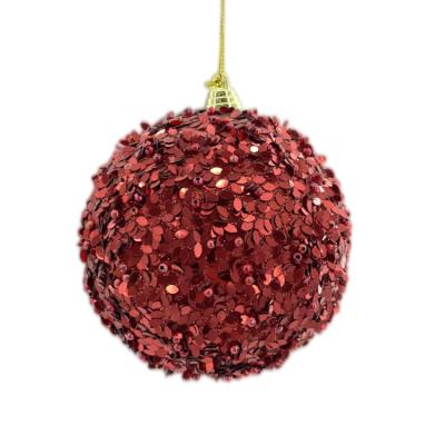 China Christmas Tree Deoration Custom Ornament Decorative Plastic Red Christmas Ball For Tree Decoration for sale