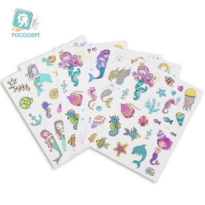 China Temporary Mermaid Party Supplies Temporary Tattoos For Kids Mermaid Birthday Party Favors Gifts For Girls for sale