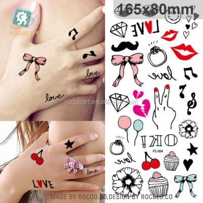 China FC-504/Mini Mixed Cherry Lip Ring Temporary Tattoo Sticker Temporary Finger Tattoo for sale