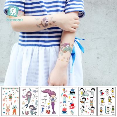 China Cartoon Mermaid Temporary Stickers, Christmas Temporary Tattoo Design For Kids Girls for sale