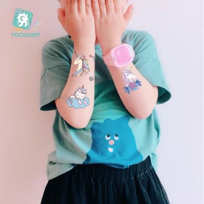 China New Arrival Temporary Children's Cartoon Unicorn Temporary Tattoo Designs 2.36x2.36inch for sale