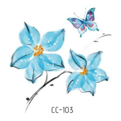 China Latest 6x6cm Small Size Fake Flower Temporary Sticker Tattoos Temporary for sale