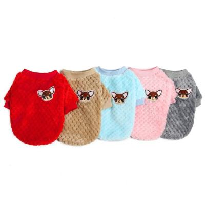 China 2022 Brand Fleece 2022 Brand Dog Clothes Pet Clothing Accessories Famous Coral Winter Small Warm Dogs And Cats Clothing for sale